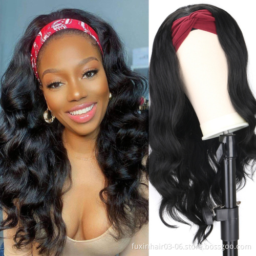 Raw Indian Body Wave Headband Wig For Black Women Water Wave Headband Weave And Wig Virgin Hair Headband Wig Body Wave